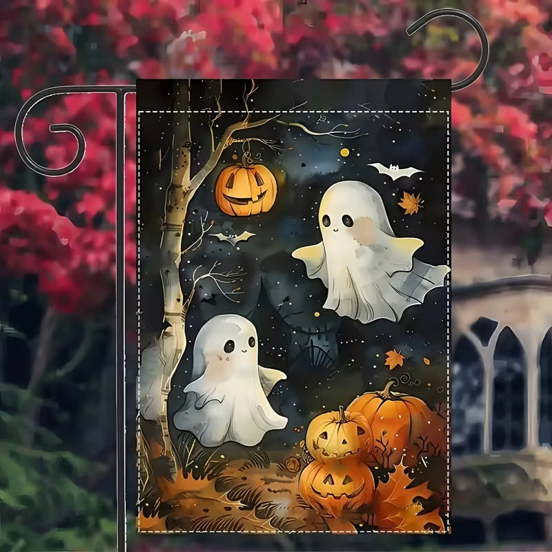 Halloween Horror Garden Flag, 12x18 Inch Double Sided Durable Polyester, Polyester