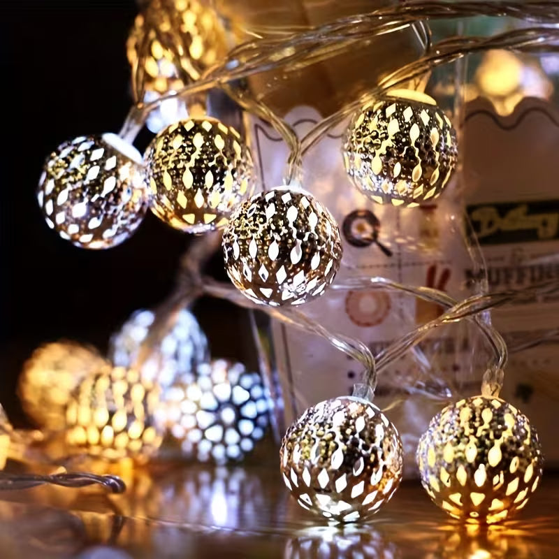 Moroccan ball lamp string,Indoor and outdoor Christmas decorative lights,Christmas tree