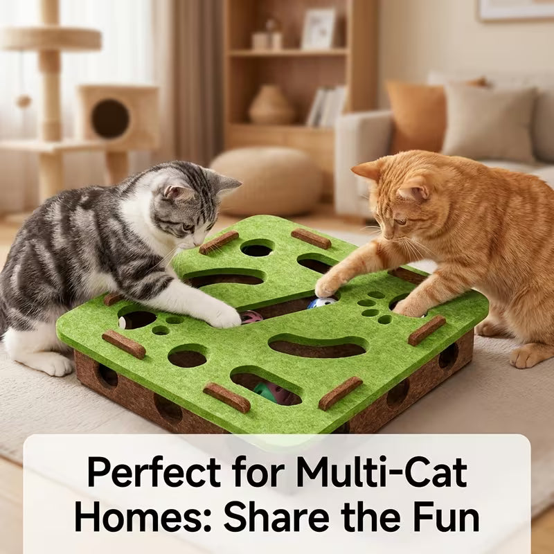 Multifunctional Felt Cat Treasure Hunt Puzzle Toy Box