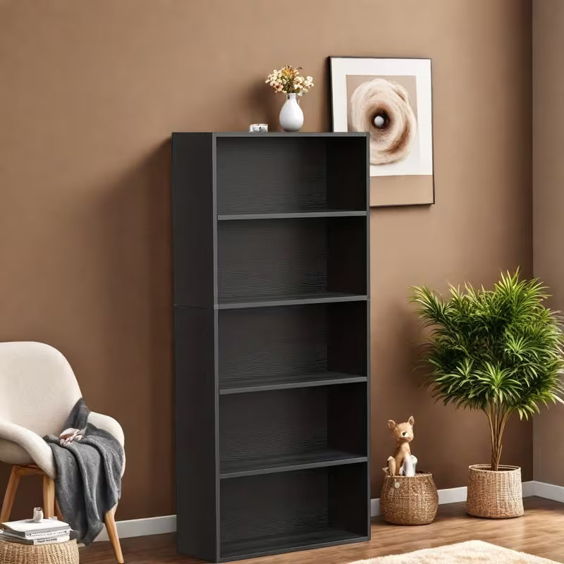 5/6-Tier Floor-Standing Bookshelf Organizer - Multi-Functional Open Shelf for Books