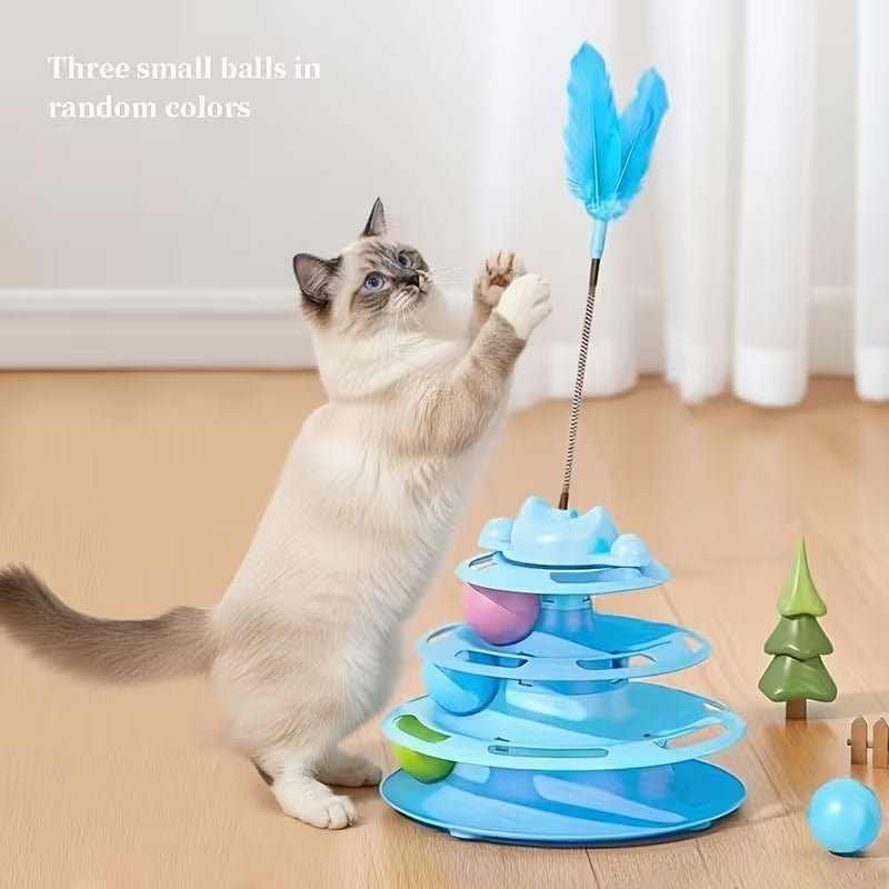 Cat Spinner Toy, Self-Entertainment Anti-Boredom Teaser Wand Set, Random Color