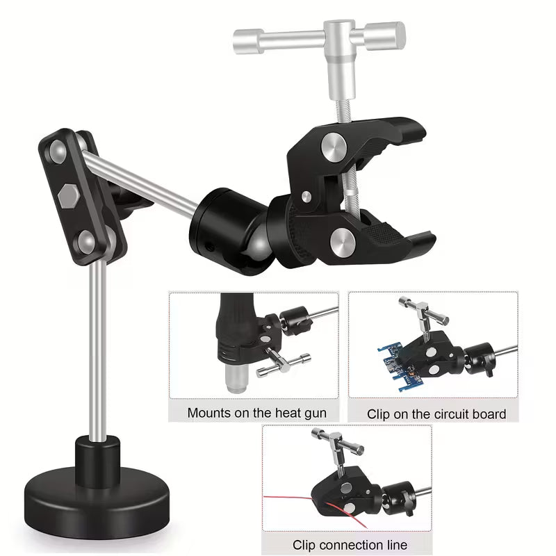 Adjustable 360 Hot Air Hand-Piece Gun Holder PCB Holder