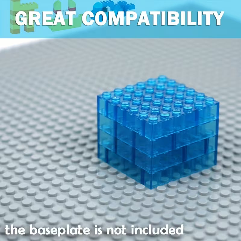 301-Piece Small Transparent Building Blocks • DIY Clear Floor Play Set •