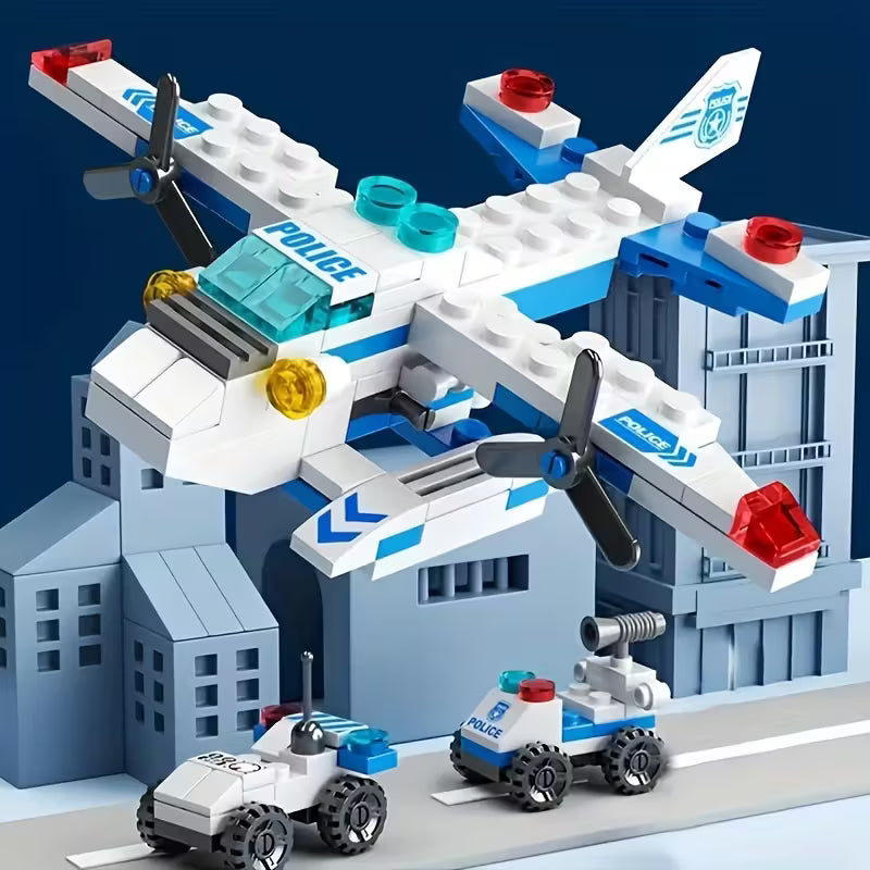 6-In-1 City Police Theme Building Block Set