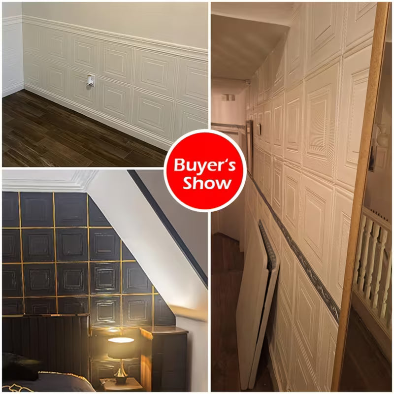 10pcs/20pcs 3mm thick 35x35cm/13.78x13.78 inches XPE material 3D wall decals Self-adhesive wall