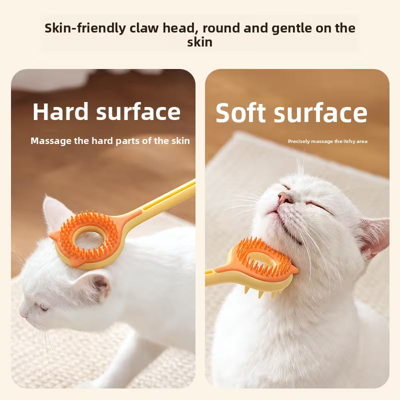 1pc (Three Colors Available) Cat 3-In-1 Retractable Grooming Tool, Double-Sided Set