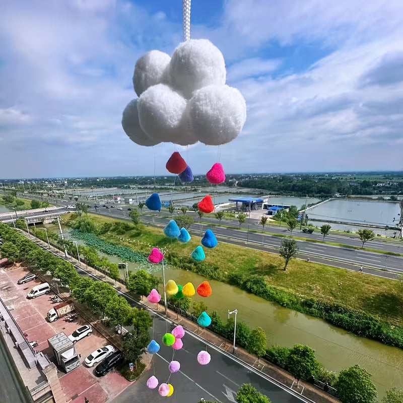 New Clouds Raindrops Hairball Wind Chimes Handmade Wind Chimes Suitable for Windows Courtyard