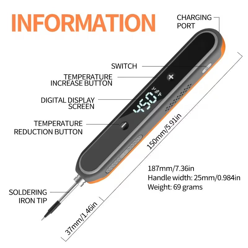 Cordless Soldering Kit, Rechargeable Soldering