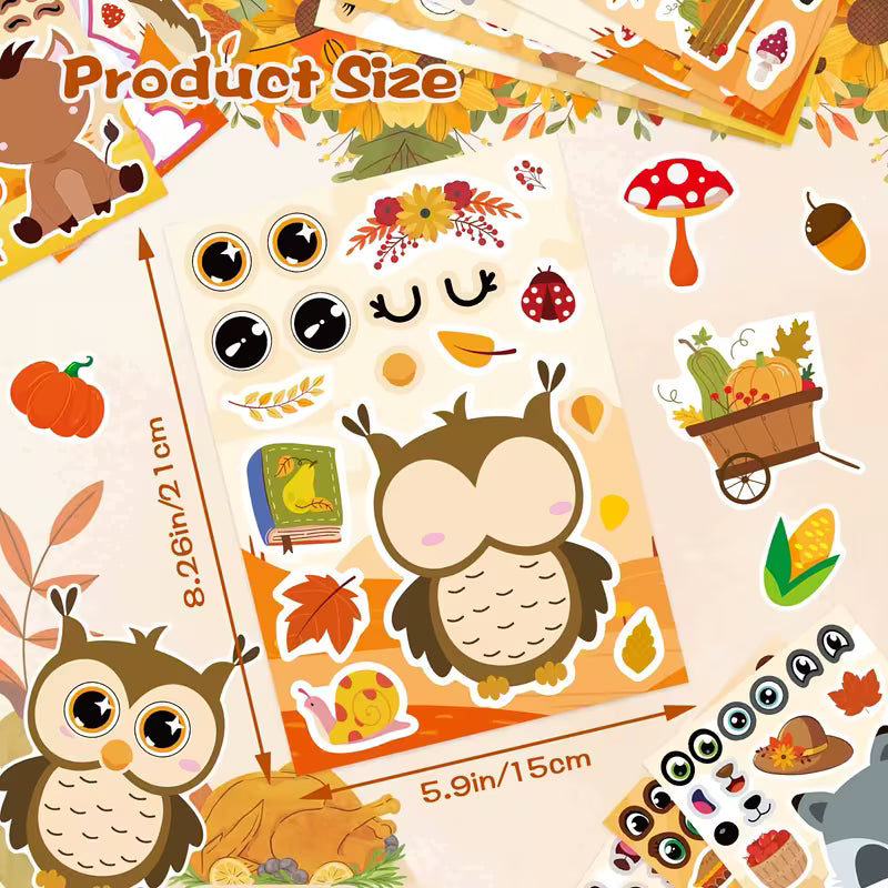 24 Autumn Stickers for Animal Stickers