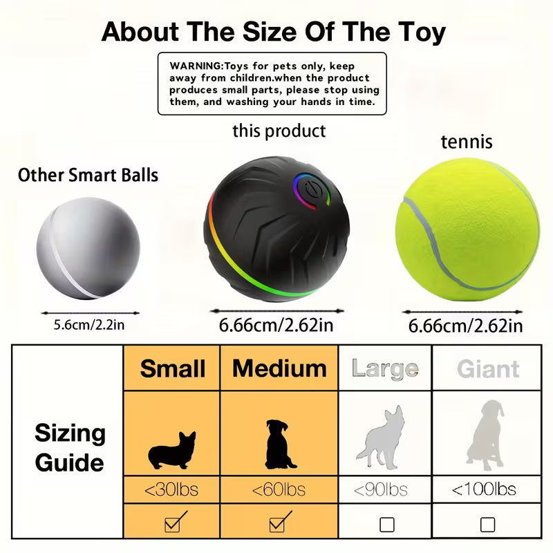 6.6Cm/2.62In Large Size Pet Smart Bouncing Ball, Interactive