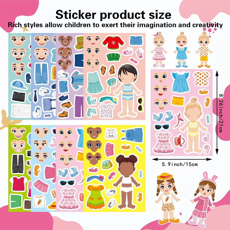 1 Set of 24 Children's Dressing Stickers