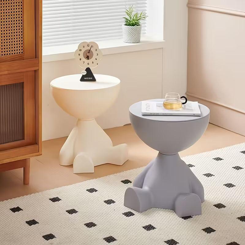 1pc Modern Creative Bear-shaped Plastic Bedside Table, Multifunctional Bedside Table, Easy