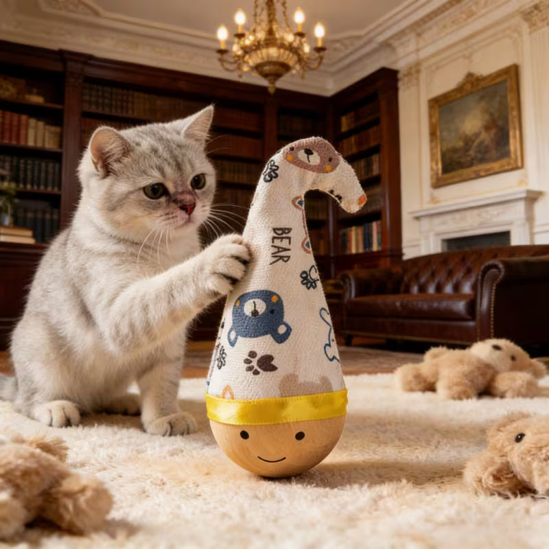 KEMORELA 1pc Wobble Cat Toy Set, Blue
