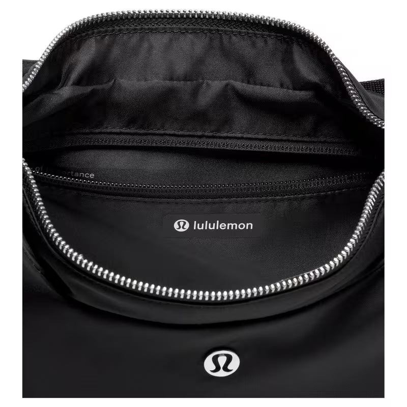 Lululemon City Essentials Bag 4L Black Brand Logo Adjustable Strap, Black