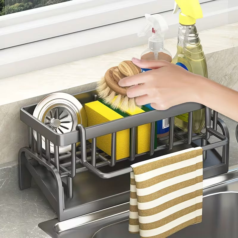1Set Multifunctional PP Material Dish Cloth And Sponge Holder - Space-Saving, Durable