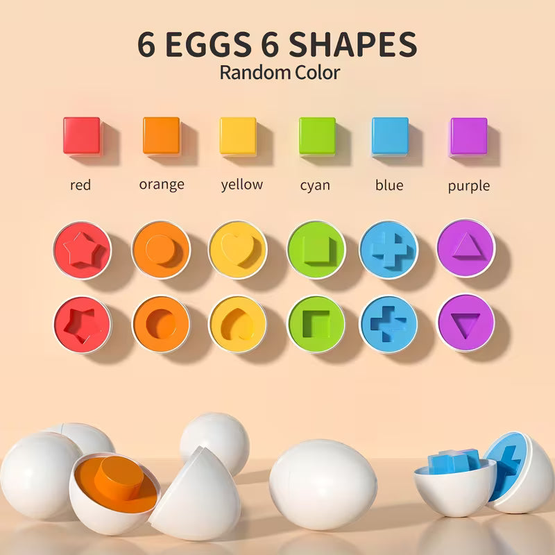 BABYHOME 12-Piece Colorful Egg Shaped Jigsaw Puzzle Toy Set