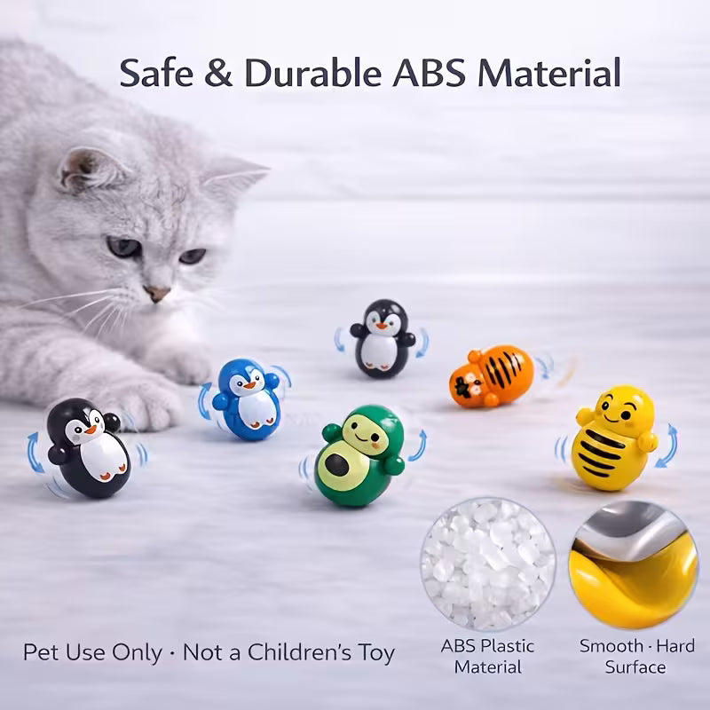 Indoor Cat Rolling Toys. Self-Rolling Cat Toys, No Battery Required. Set, Plastic