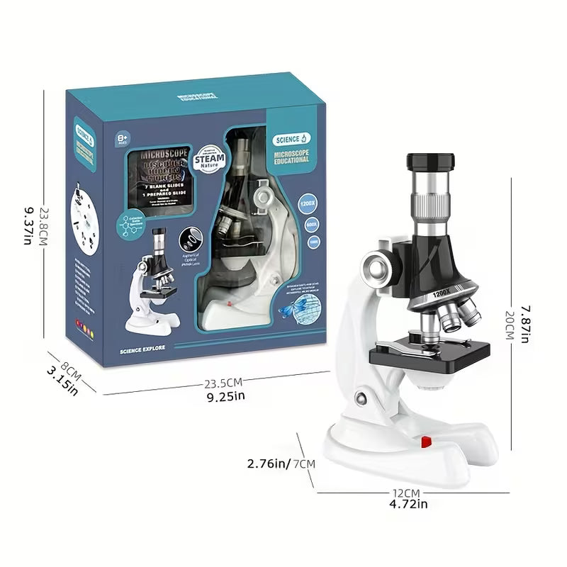 TONAPEETO Youngsters' 1200X HD Handheld Microscope Kit with LED Light