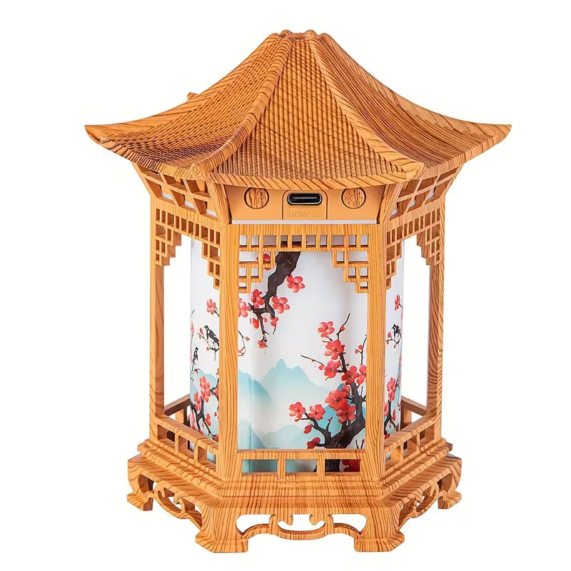 Pavilion Humidifier, Uniquely Designed Chinese-Style Decorative Piece, Fine Mist to Improve