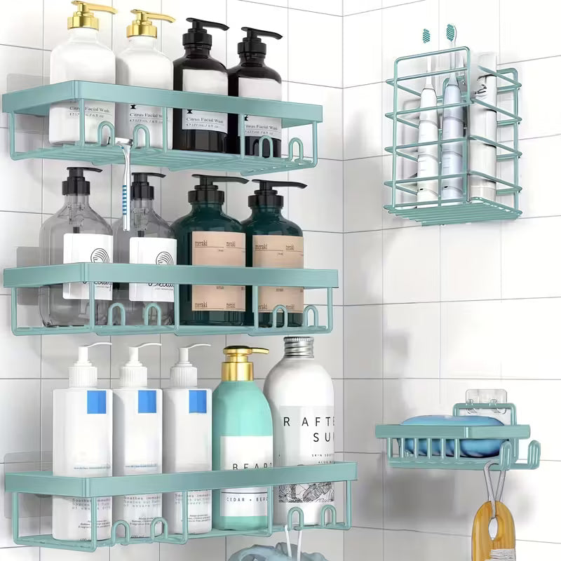 Shower Caddies5 Pack - Adhesive Hanging Shower Shelf