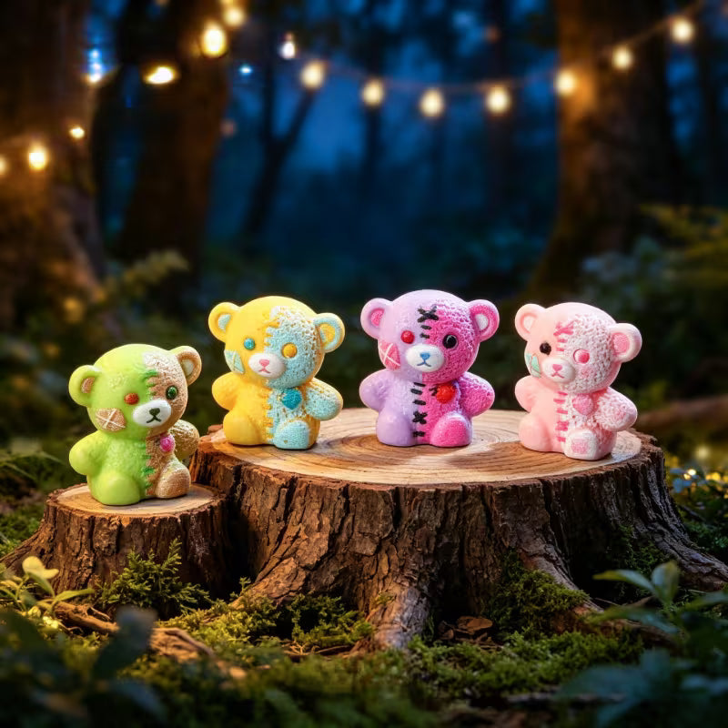 6-Piece Two-tone Resin Bear Figurines