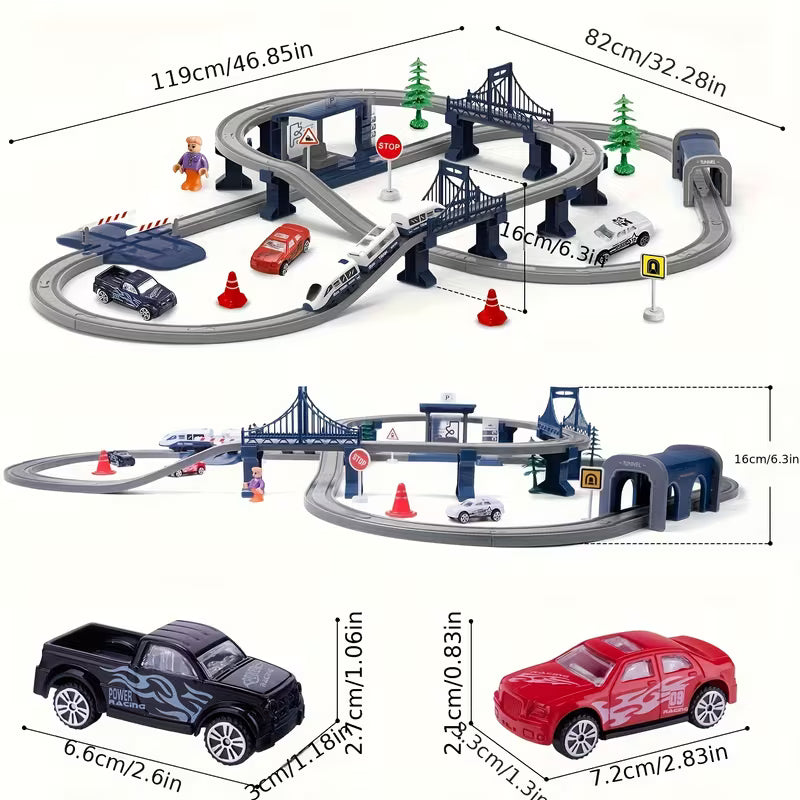Electric Train Track Set-educational Railway Playset for Kids Ages 3+