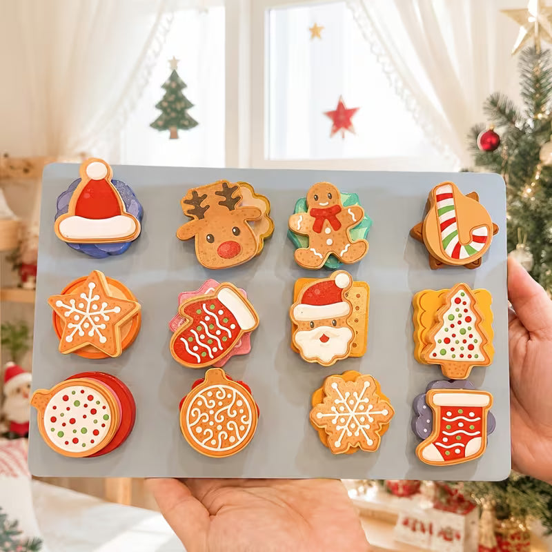 24 Shapes & Stencils Christmas Baking Cookie Game Set