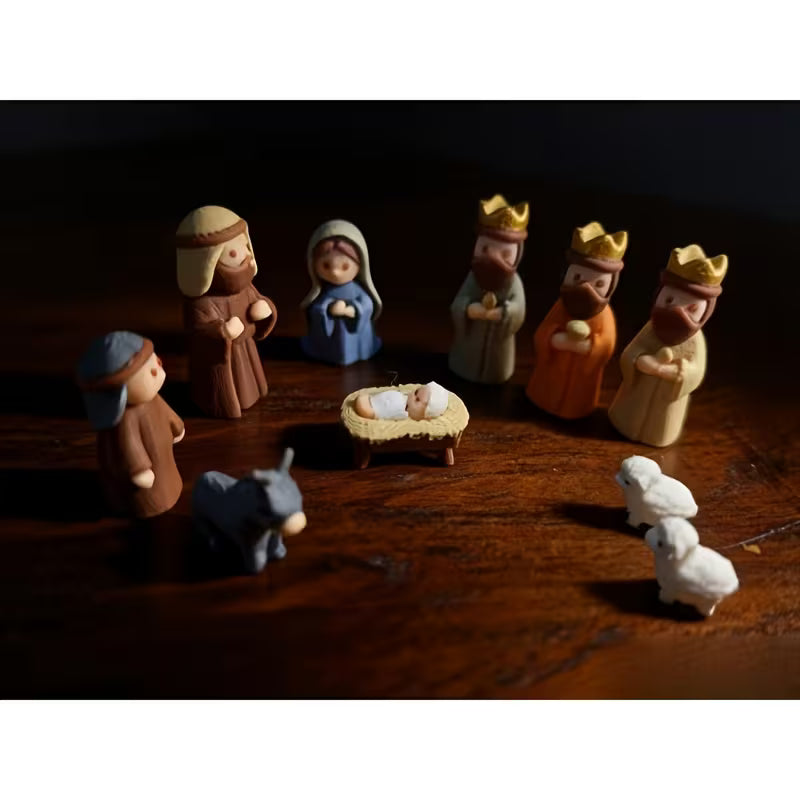 Handmade Mini Nativity Scene Set ( Box)