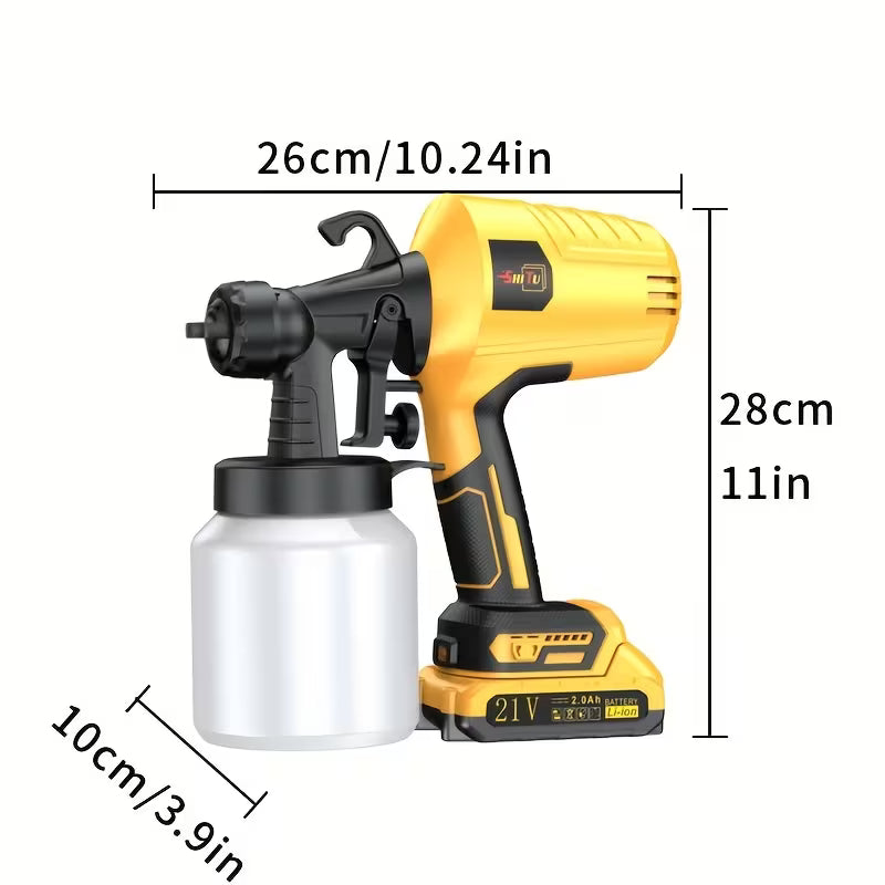 High-pressure Electric Paint Sprayer, Cordless Paint Sprayer, Equipped with an 27.05oz Container
