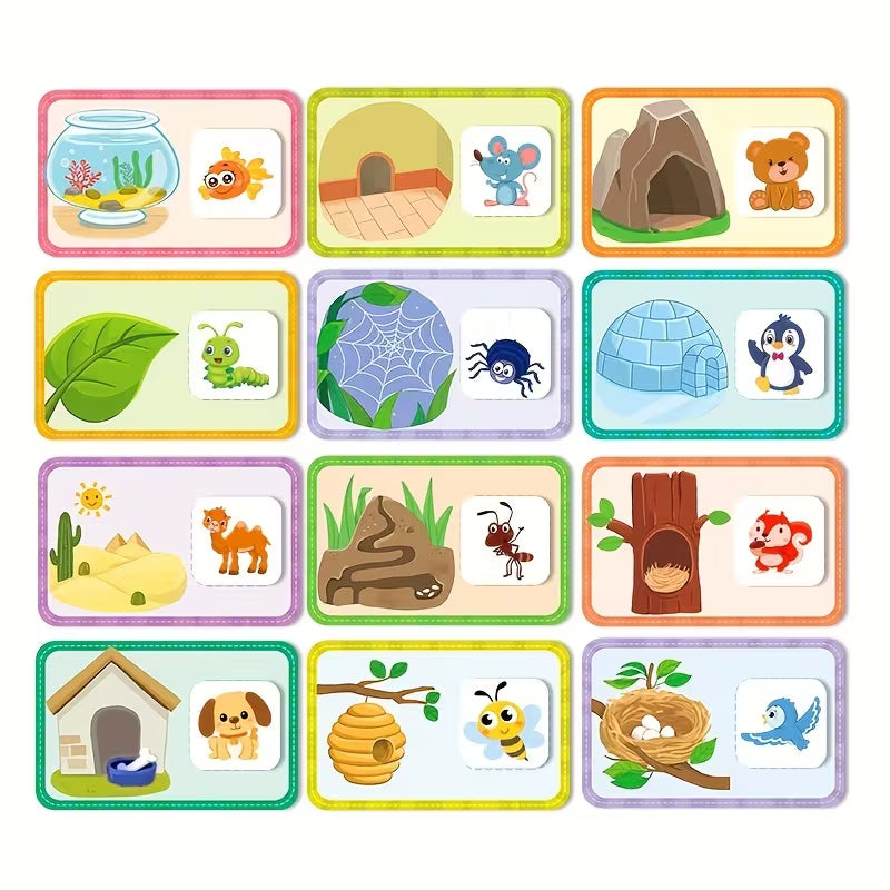 Animal Habitat Matching Card Toy
