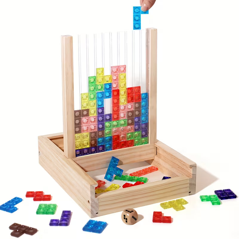 3D Relax Puzzle Toy with Wooden Storage Box