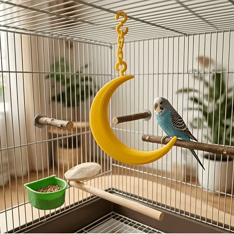 Parrot Moon Swing, Hanging Bird Perch Stand, Swing
