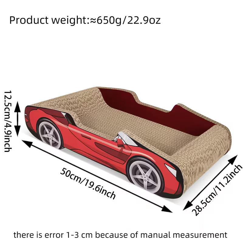 Red Sports Car-Shaped Cat Scratcher Lounge - Durable, Red