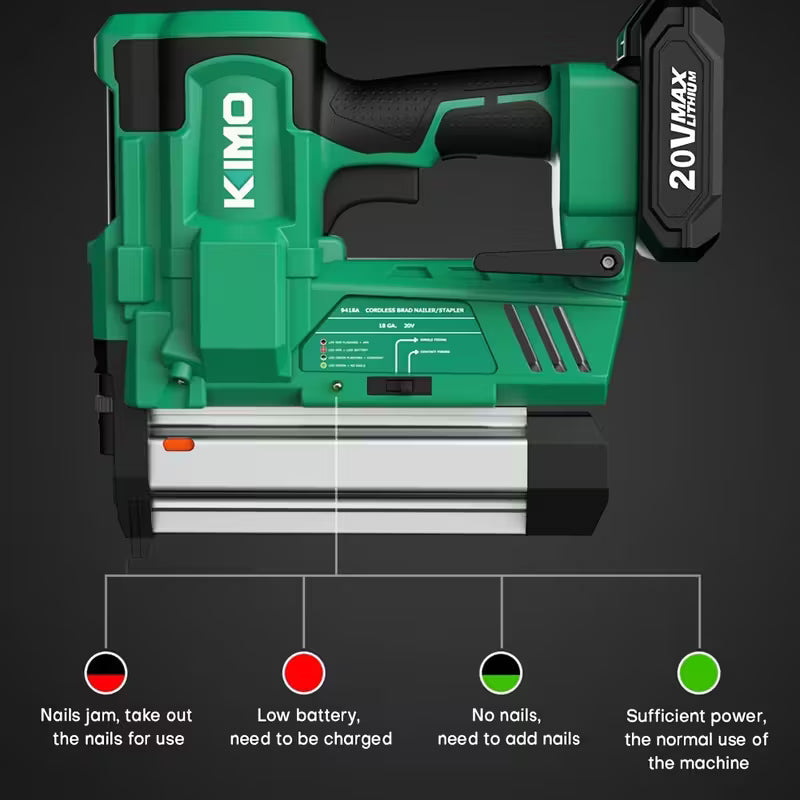 KIMO 18 Gauge Nail Gun Battery Powered W Set