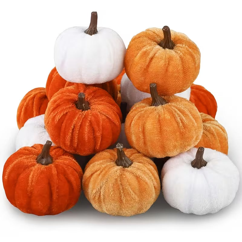 Synthetic Flannel Pumpkin Decoration Set, Perfectly Suited