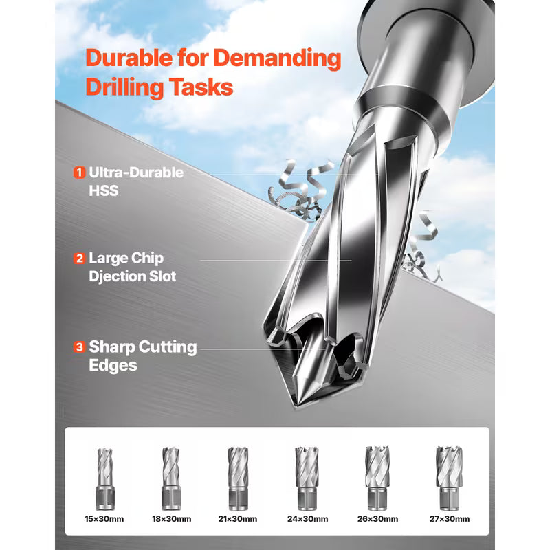 VEVOR Mag Drill Press, 2" Core Drilling Machine, 2922 lbf Variable Speed Portable Magnetic Drill