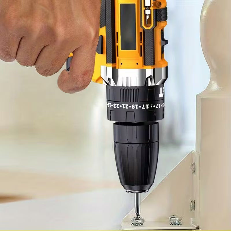 20/21V Cordless Drill/Driver Kit, 2 Speed, Keyless 3/8" Chase Drill with LED Light