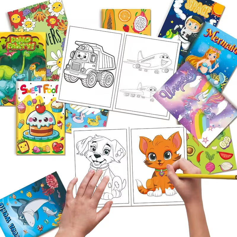 20-Pack Multi-subject Coloring Book Random Color Style