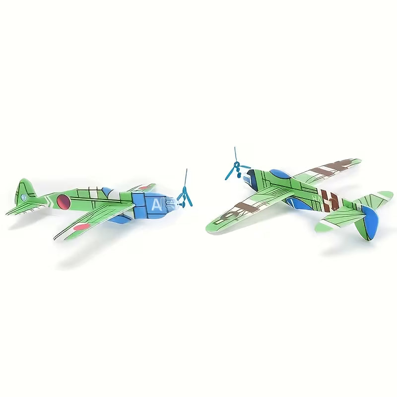 Foam Glider with Propeller - Retro Style, Easy to Assemble Set