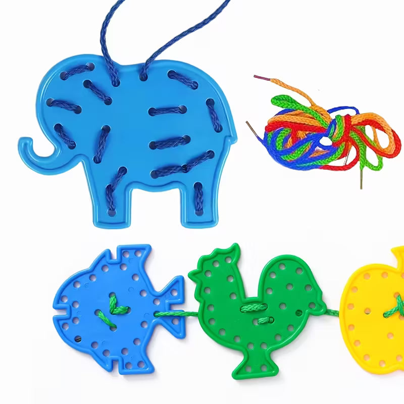 10-Piece Random Fun and Educational Handmade Threading Boards Random