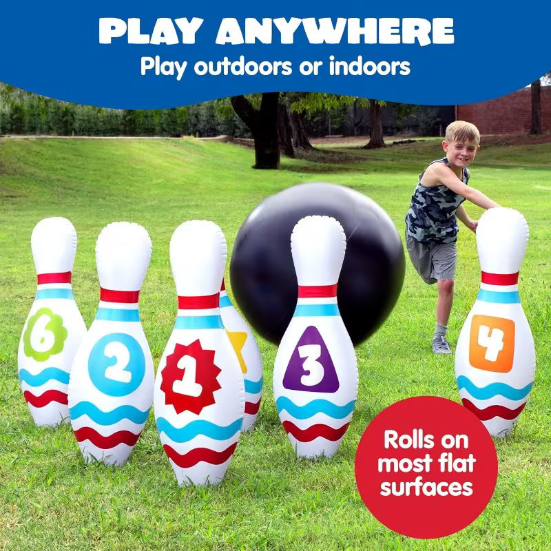 8-Piece Giant Inflatable Bowling Set for Kids and Adults
