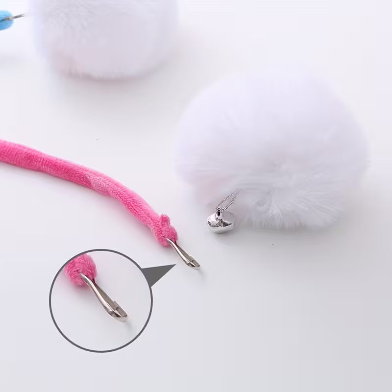 Self-Entertainment Cat Toy, Hanging Spring Plush Rabbit Ball Cat Toy