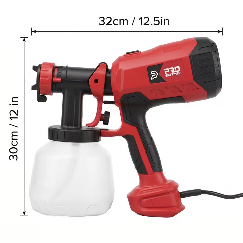 Spray Gun, 750W Model with 4 Nozzles And 3 Modes, 40.58oz Detachable Container, Easy to Clean