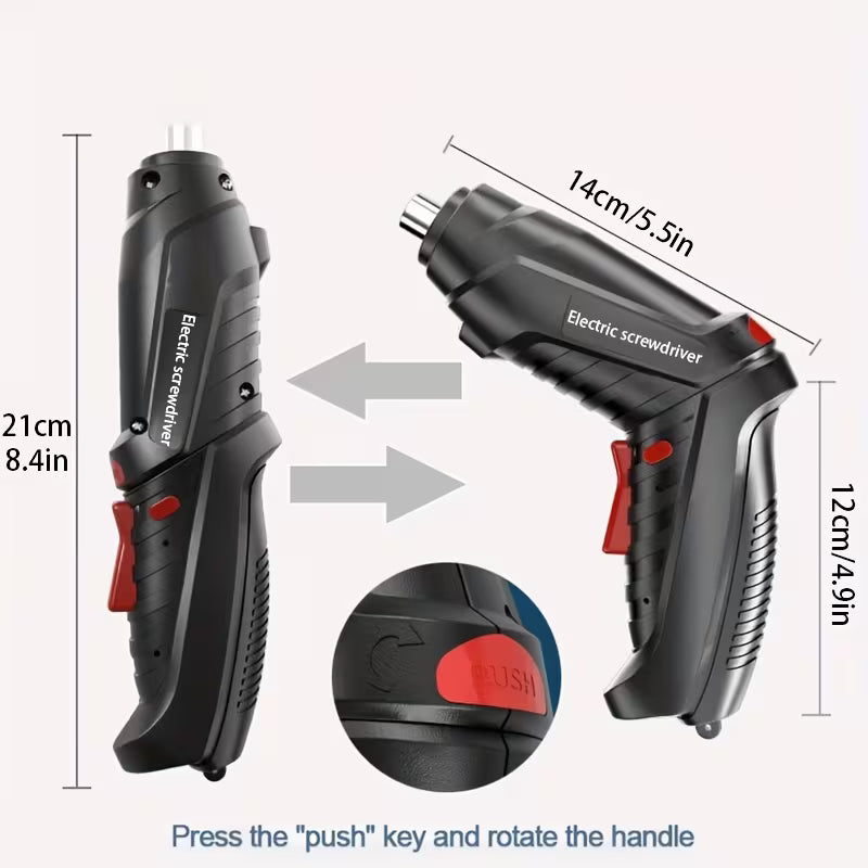 Cordless Electric Screwdriver, Screw Gun, Mini Portable Screwdriver Set for Electric Drill Sets