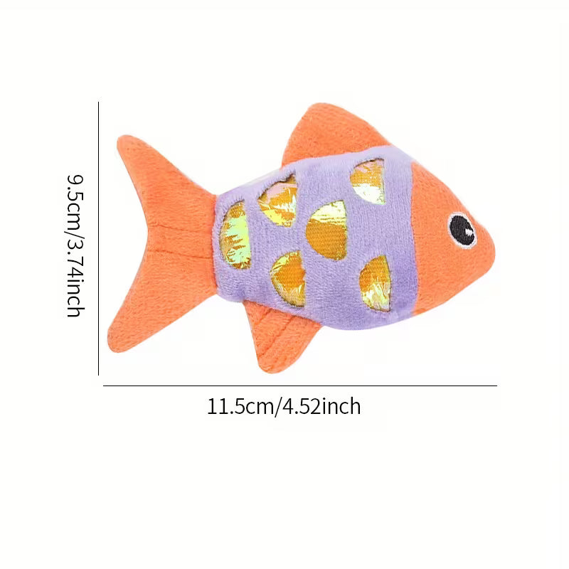 Pet Cat Toys, Crinkle Paper, Plush Fish, Pet