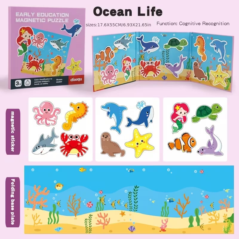 5-In-1 Magnetic Puzzle Book Suitable for 3+ Years Old