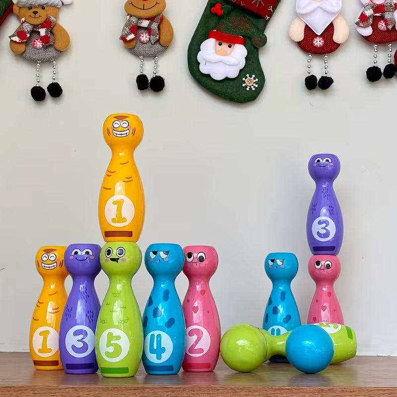 12-Piece Kids Bowling Toy Set Colorful Ball and Pin Gift Box Birthday