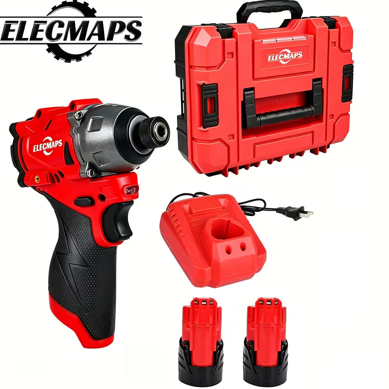 1/4" Cordless Impact Driver & 3/8" Drill Combo Kit with Batteries, Chargers