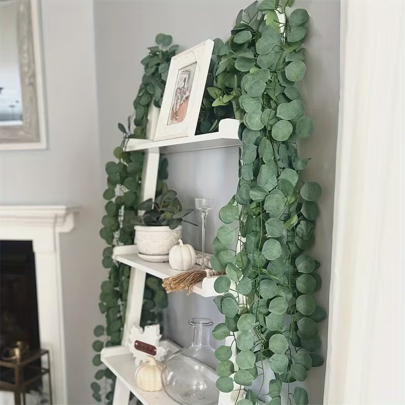 Eucalyptus Garland, Artificial Eucalyptus Leaf Table Runner Green Set, Green