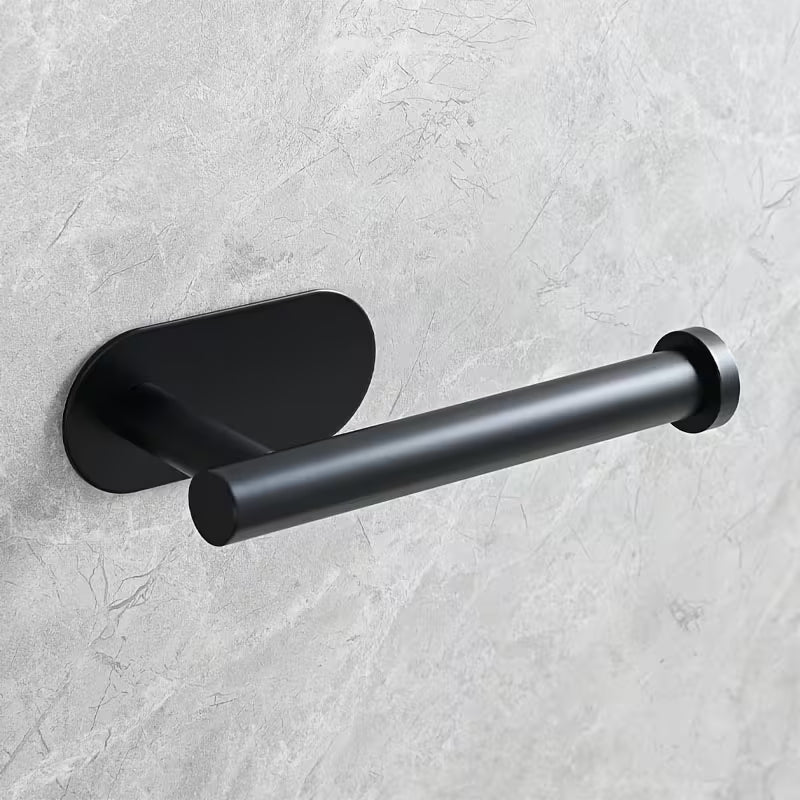 No-Drill Wall-Mounted Plastic Toilet Paper Holder, Multi-Functional Roll Set, Plastic